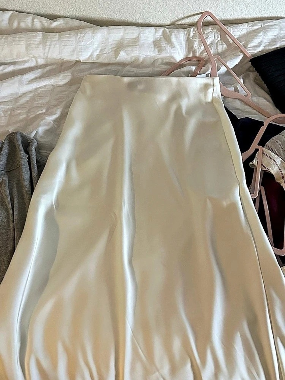 ZARA Satin Maxi Dress in White Like New